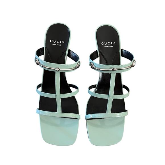 Gucci CR 24 75 Divine Leather High Heel Slip On Mule Horsebit NEW EU 41 US 11 - Picture 5 of 8